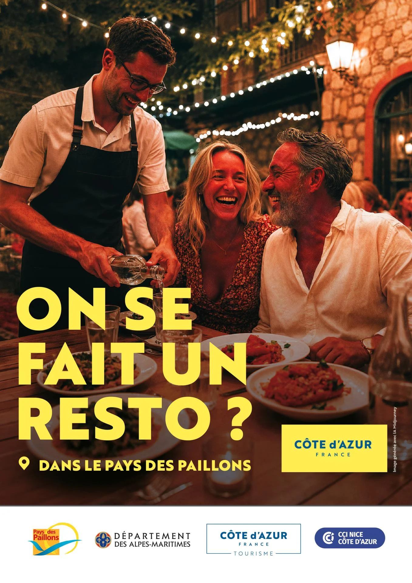 Cote d azur campagne resto affiche paillons