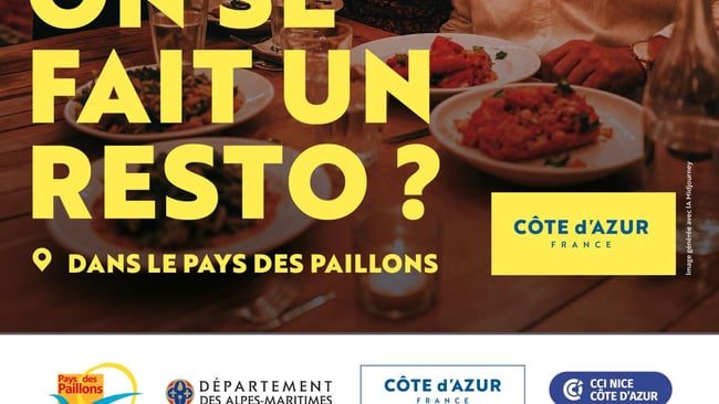 Cote d azur campagne resto affiche paillons